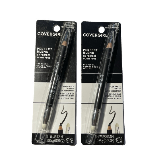 2x CoverGirl Perfect Blend Perfect Point Plus Eye Pencils 100 Basic Black Sealed - Picture 1 of 4